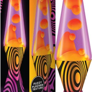 Lava? Lamp - 14.5'' Groovy Gradient Flocked Base - The Original Motion Light - Yellow Wax and Purple Liquid - Item #2015